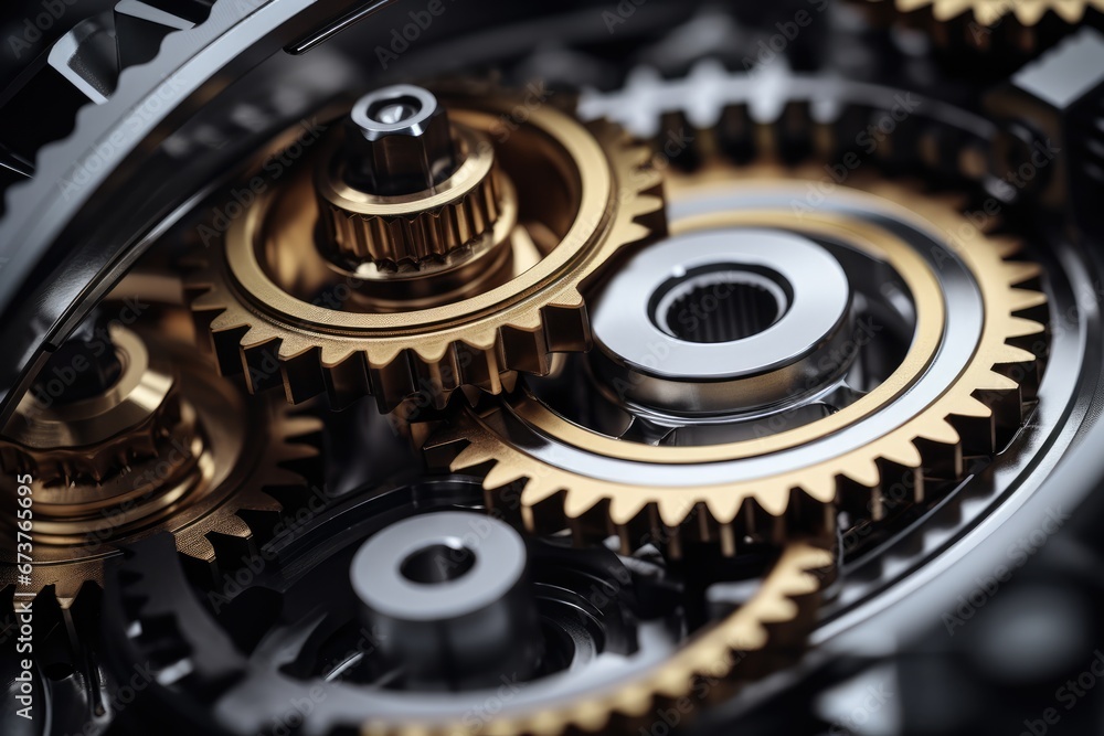 Detailed Closeup Of Metallic Gears And Auto Parts Detailed Closeup Of Metallic Gears And Auto Parts