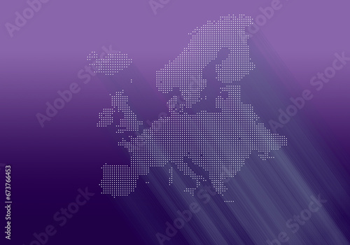 Dotted Euro map. Futuristic style