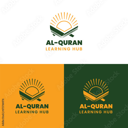 Al Quran Learning Hub Online Quran Academy Combination Mark Logo Design