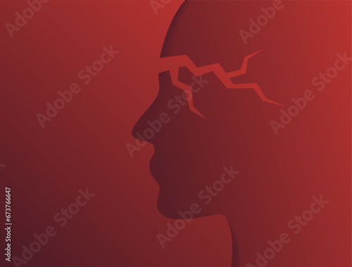 Human head with cracks - psychiatry or psychology