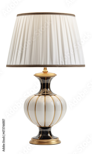 Classic, luxurious, table lamp with white shade. Isolated on a transparent background.