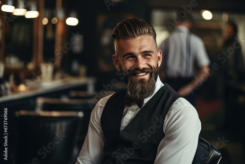 Handsome Man In Barbershop