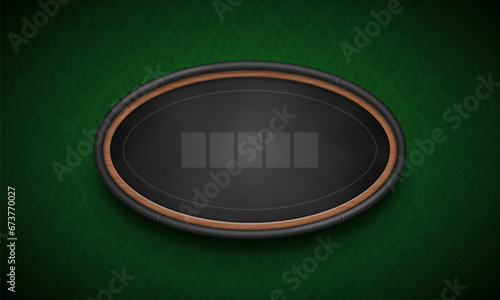Poker table with dark cloth. Vector illustration.