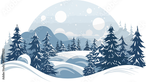 Winter Wonderland Landscape Illustration