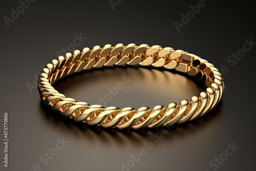 Elegant Gold Bracelet Isolated On White Background