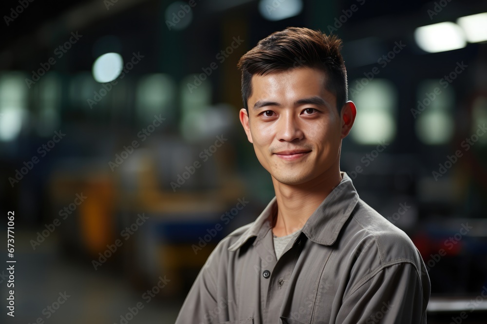 Factory Worker Posing Confidently For The Camera