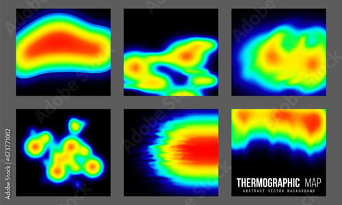 Heat map. Abstract infrared thermographic background. Vector illustration.