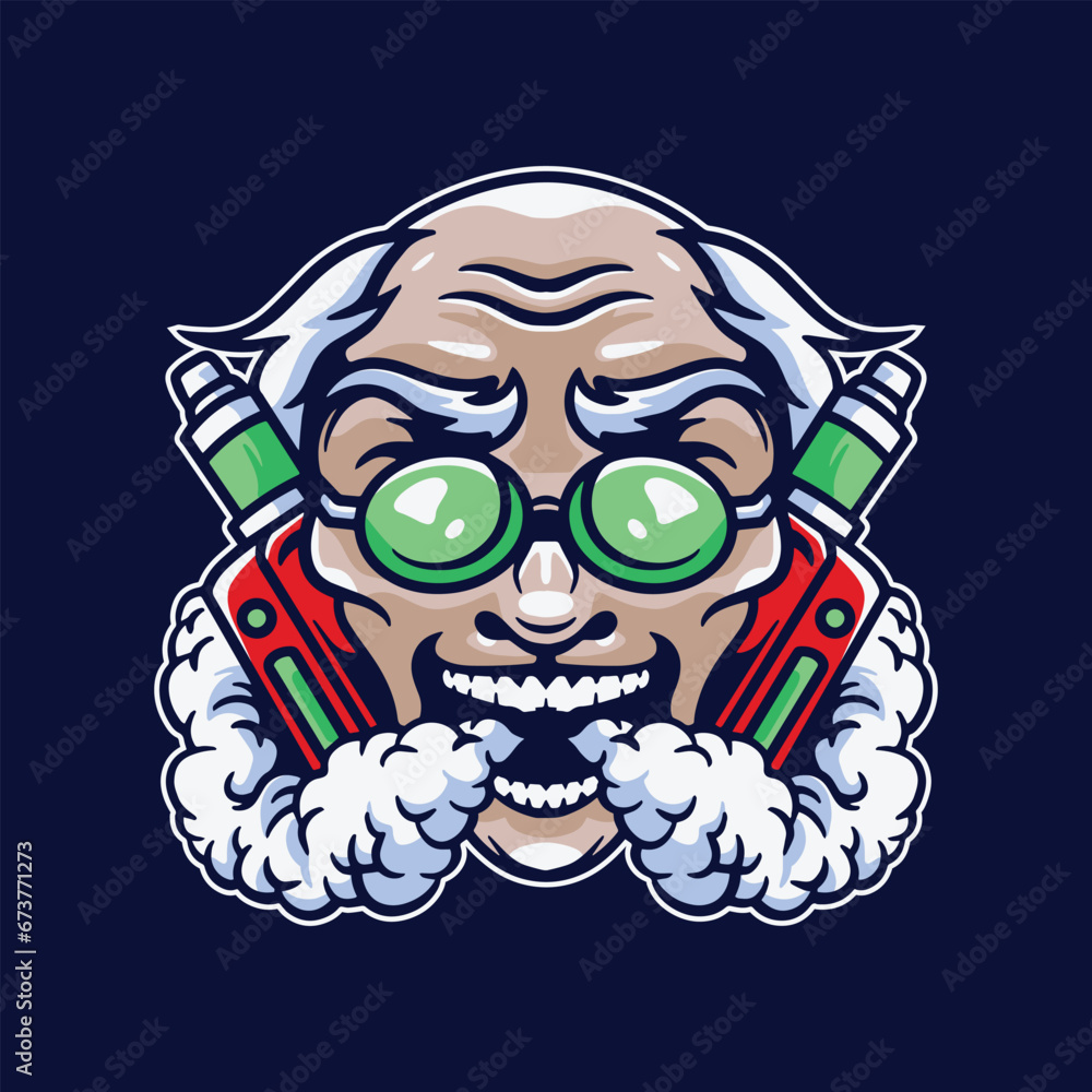 grandfather vape character logo design template grandfather vape character logo design template