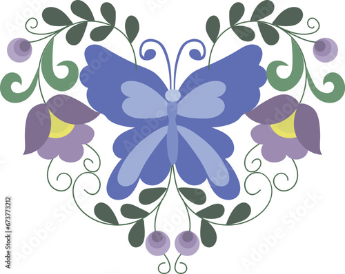 Butterfly in flower illustration