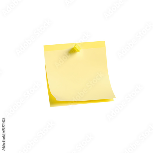 Isolated on White: The Yellow Sticky Note on transparent background,png