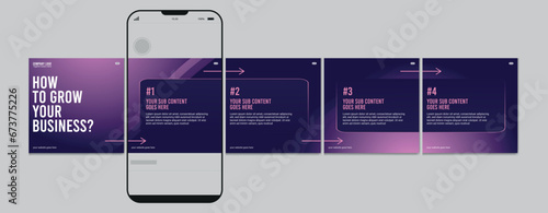 Set of Linkedin Carousel Post, editable social media Instagram carousel post, modern and creative business carousel post template, eps 10.