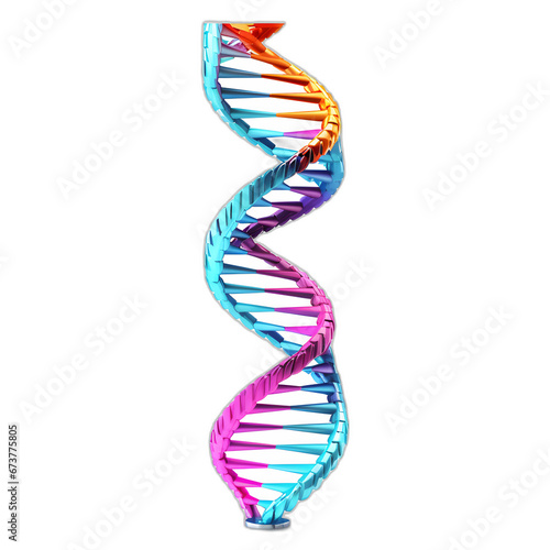 dna double helix model isolated on transparent or white background, png
