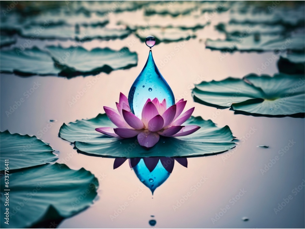 Obraz premium Lotus flowers in lake 