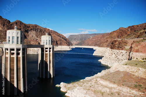 Intake towers on the Colorade river in Hoover Dam