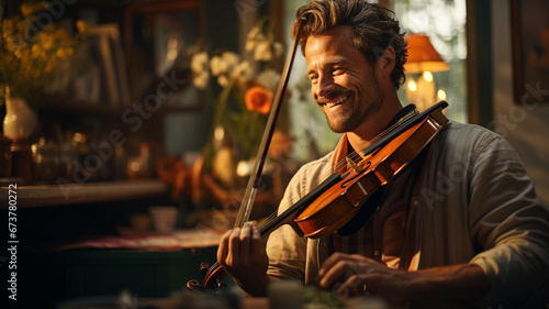 young man playing violin