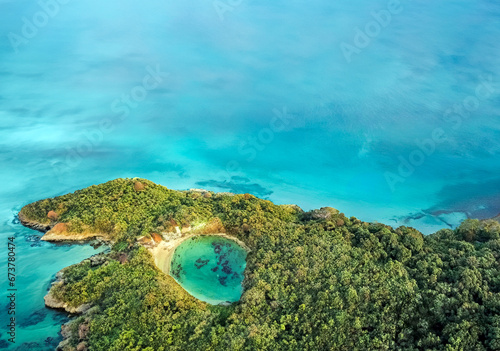 Launglon  Tanintharyi Region  Myanmar  Burma  Aerial Photography of Trees and Body of Water