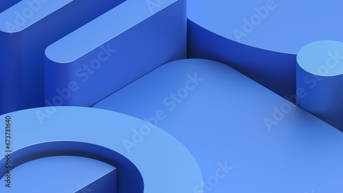 Abstract background design, blue geometric shapes, 3d render © VAlex