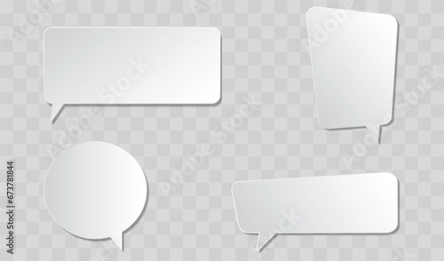 White blank speech bubbles isolated vector set. Infographic design thought bubble on the transparent background. Eps 10 vector file.