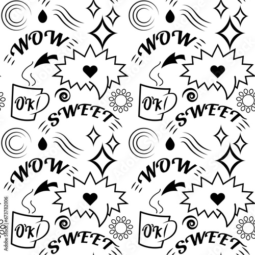 pattern of sweet cupcakes, vector, pattern with arrows