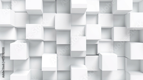 abstract white cubes  3d cubes background