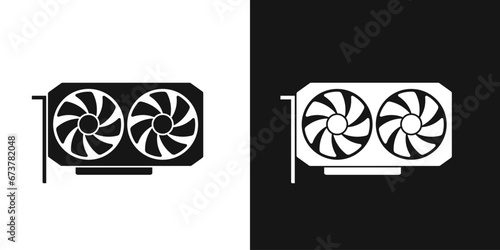 Computer video card vector icon. Graphics card, VGA card