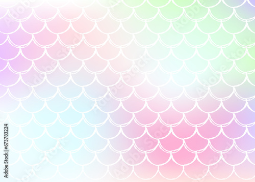 Mermaid scales background with holographic gradient.