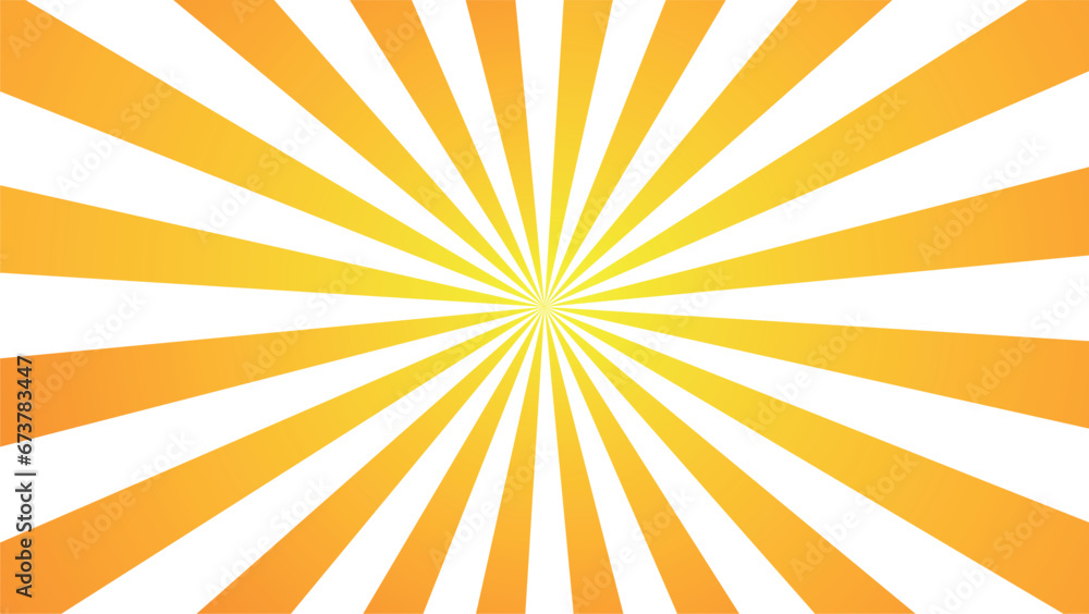 Vector illustration of vectorized sun rays with orange gradient on ...