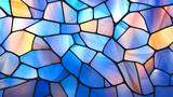 royal blue and peach colour stained glass pattern