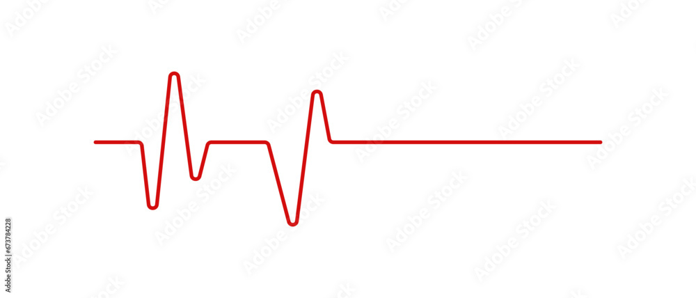 Red heartbeat line icon vector.