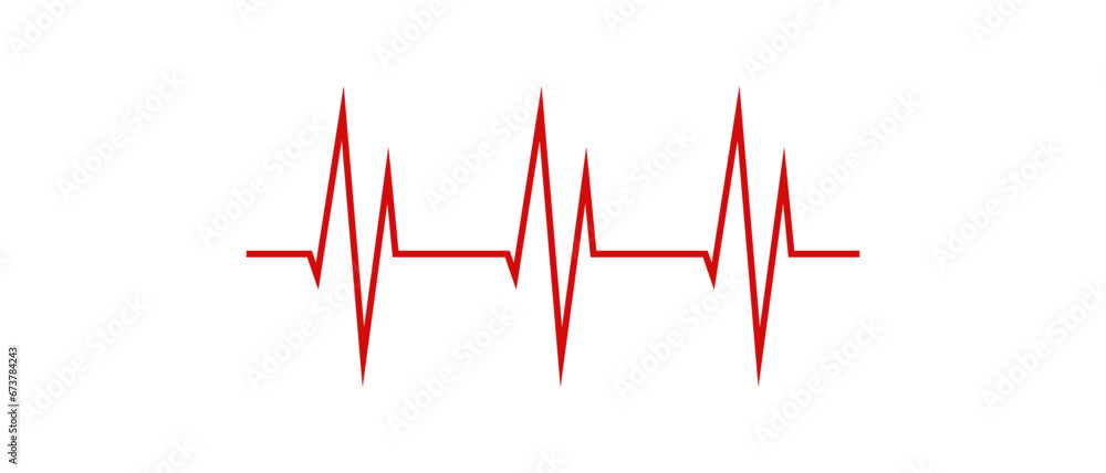 Red heartbeat line icon vector.