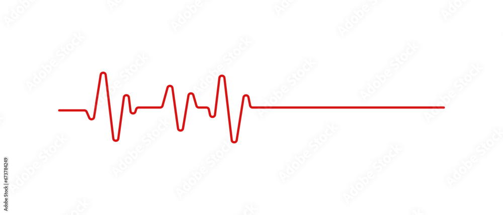 Red heartbeat line icon vector. Red heartbeat line icon vector.