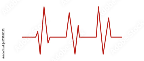 Red heartbeat line icon vector.