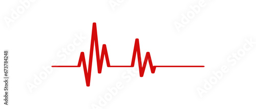 Red heartbeat line icon vector.