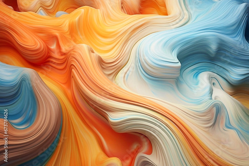 Experience a wave of creativity with this 3D illustration, a perfect backdrop with liquid clay-like textures in rainbow hues.