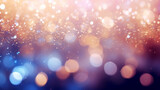 bokeh christmas blue background, in the style of light magenta and dark gold, dark silver and azure, light beige and silver, digitally enhanced, Generative AI