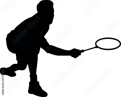 badminton player silhouette logo design © Effective Arts