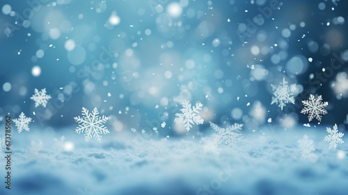 Wallpaper Mural A modern pattern of Winter snowfall and snowflakes turquoise blue background,christmas and new year background,Generative AI Torontodigital.ca