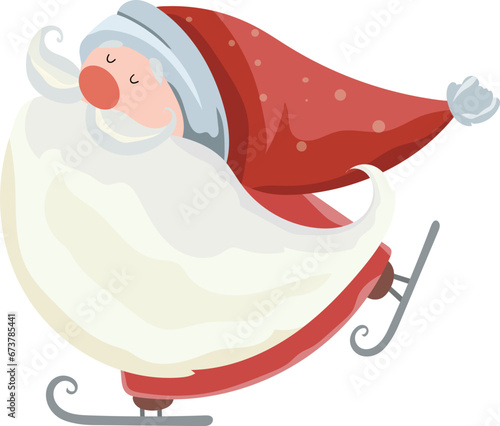 Santa claus skiing illustration