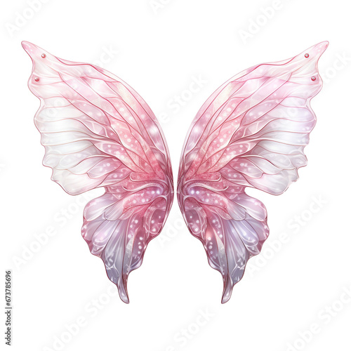Pink fairy wings. Ai generated image