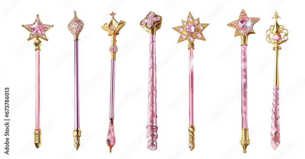 Pink magic wand. Ai generated image - obrazy, fototapety, plakaty 