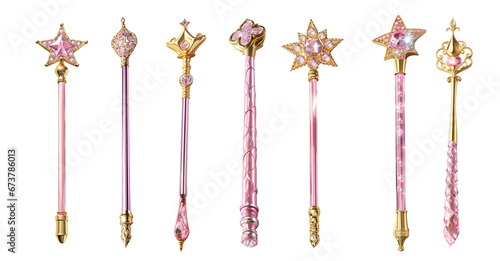 Pink magic wand. Ai generated image photo