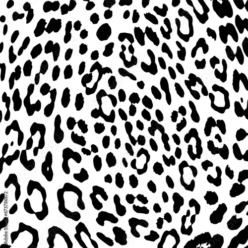 Leopard skin pattern black and white. Base monochrome image