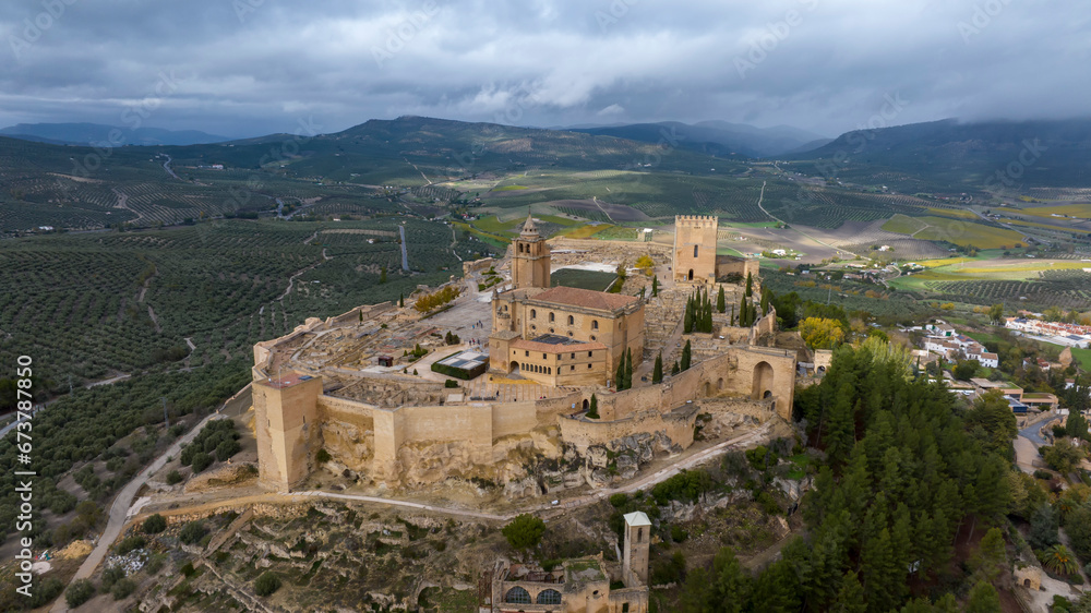 vista aérea de la fortaleza de la Mota en el municipio de Alcalá la Real, Andalucía