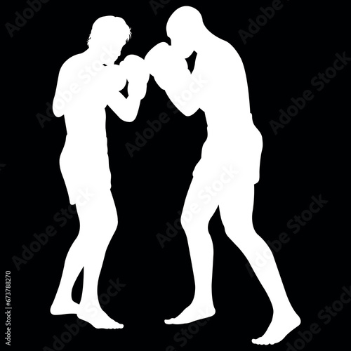 boxer are ready for action silhouette