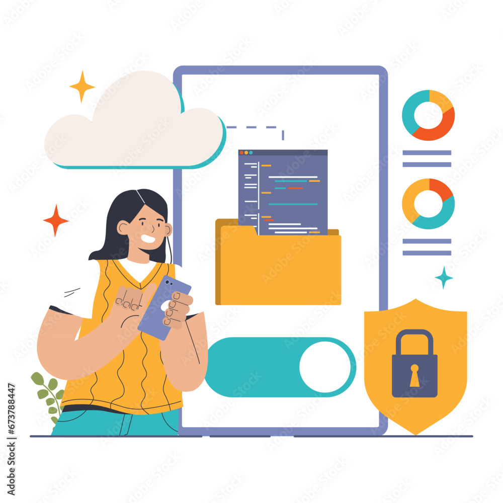 Open source. Software with code available for use, modification, and distribution. Collaborative free accessible software. Flat vector illustration Open source. Software with code available for use, modification, and distribution. Collaborative free accessible software. Flat vector illustration