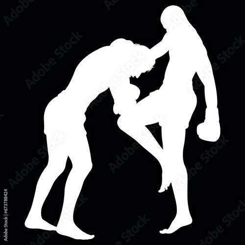 silhouette of a boxer in action