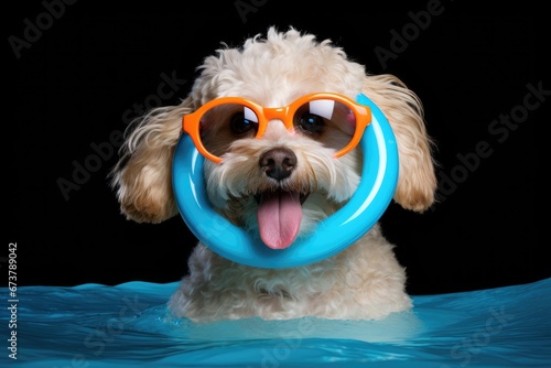 A Cool Canine Catching Waves and Chasing a Floating Disc in the Water