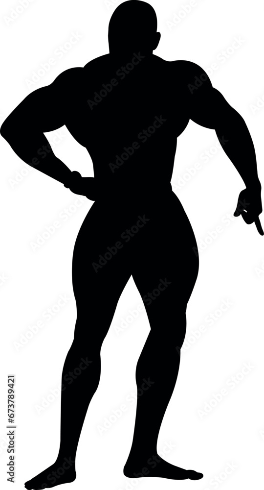 silhouette of a bodybuilder showing back muscles silhouette of a bodybuilder showing back muscles