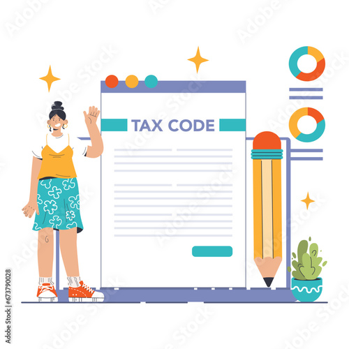 Tax optimization. Financial efficiency, budgeting and economy idea. Taxes planning, declaration preparing and calculation. Flat vector illustration