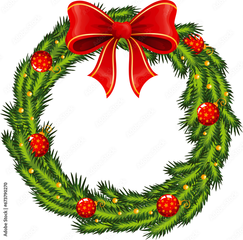 Christmas wreaths with xmas decoration. Isolated on white Christmas wreaths with xmas decoration. Isolated on white